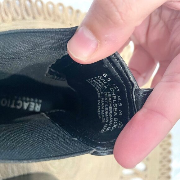 Reaction Kenneth Cole Black Ankle Pull On Leather Boots Size 6.5 - Picture 6 of 7